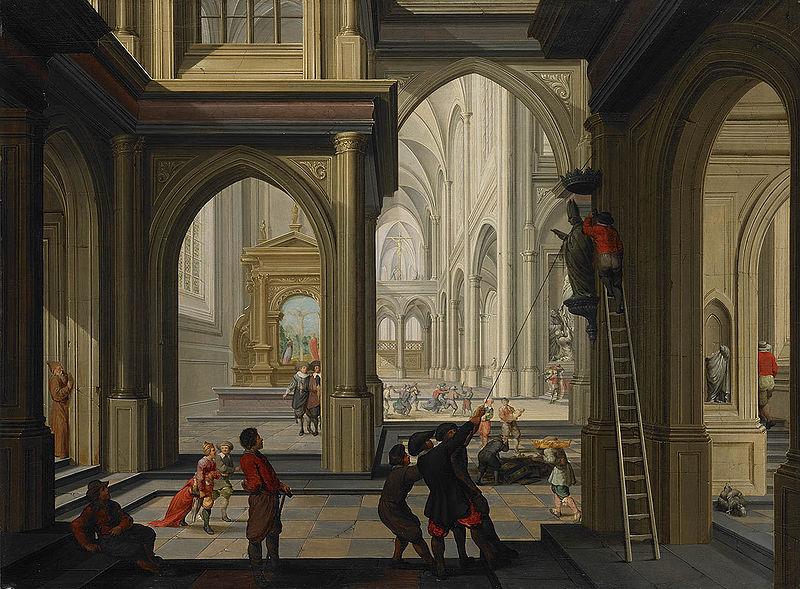 Dirck van  Delen Iconoclasts in a church Germany oil painting art